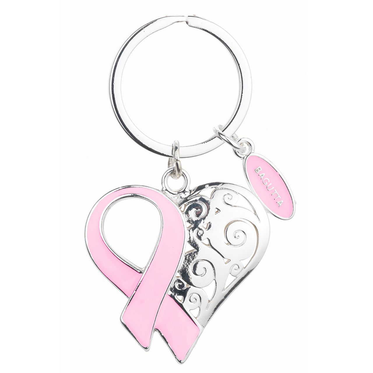 PORTACHIAVI CUORE CON NASTRINO ROSA